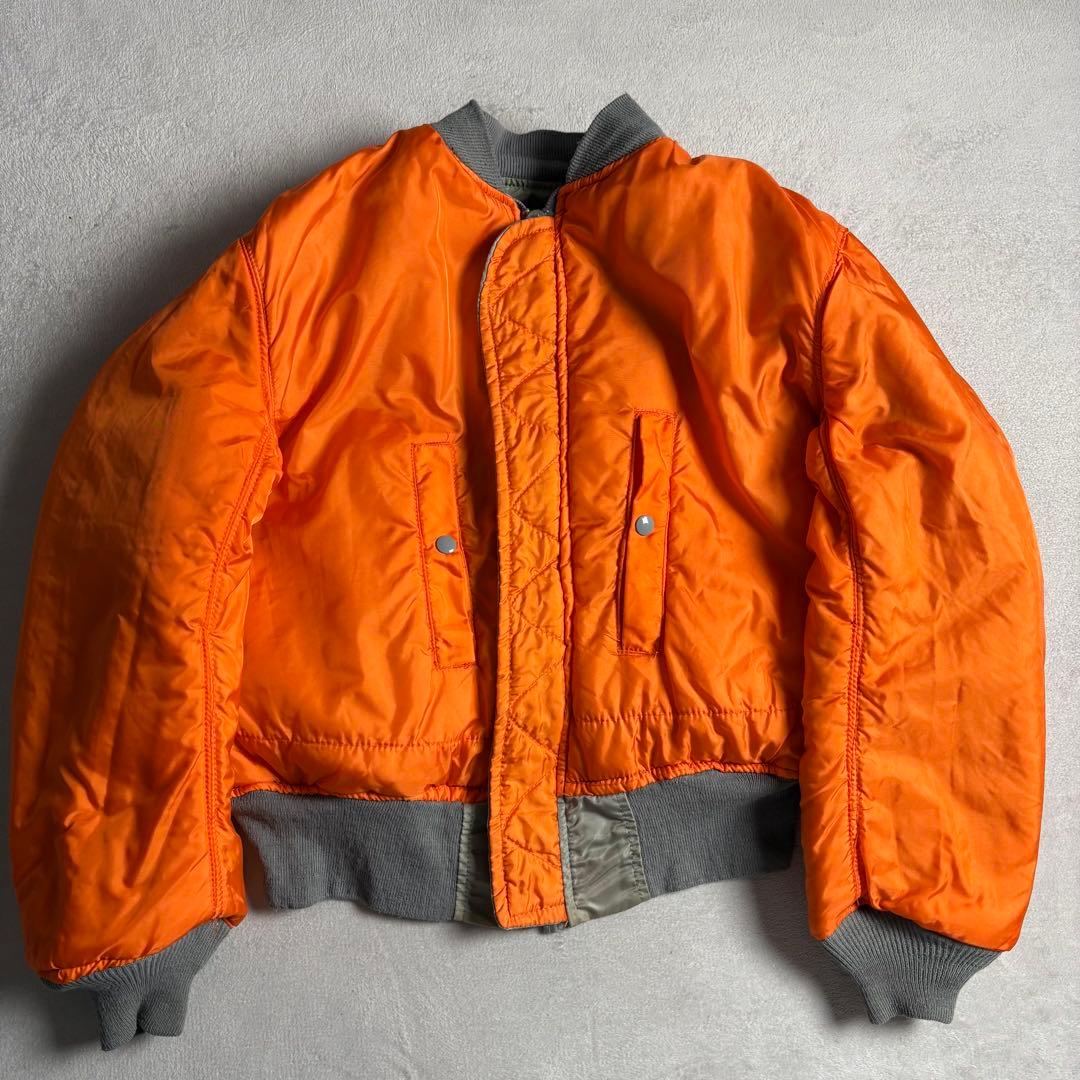 80s-90s USA製 alpha ma-1 シルバー　ボンバージャケット