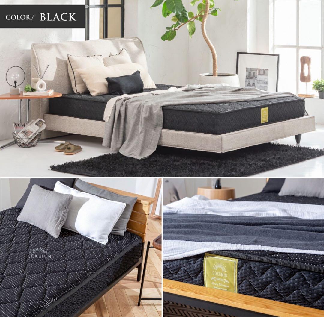 GOKUMIN プレミアムスプリングマットレス シングル ブラック