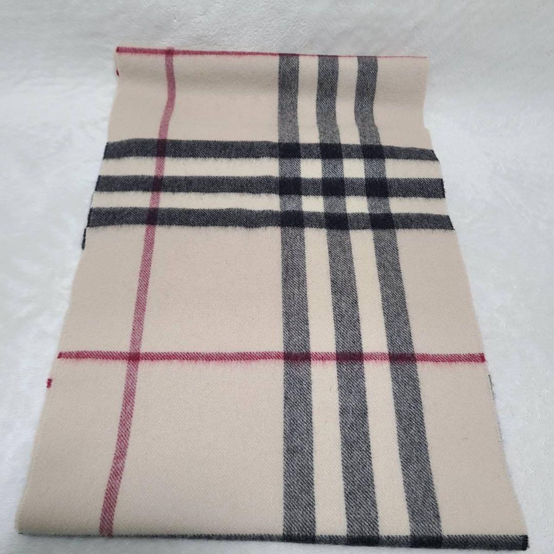 BURBERRY　バーバリー　マフラー　メガチェック　カシミア100%アイボリー