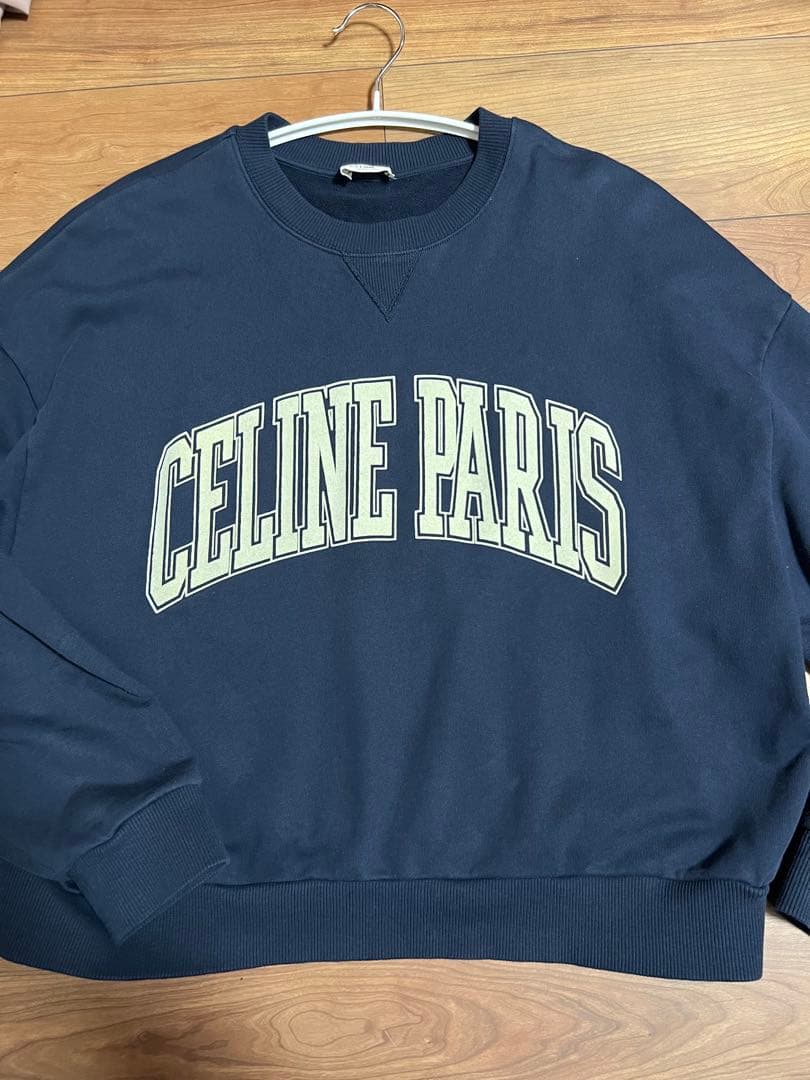 最終値下げ　セリーヌ　CELINE PARIS ネイビー スウェット XS