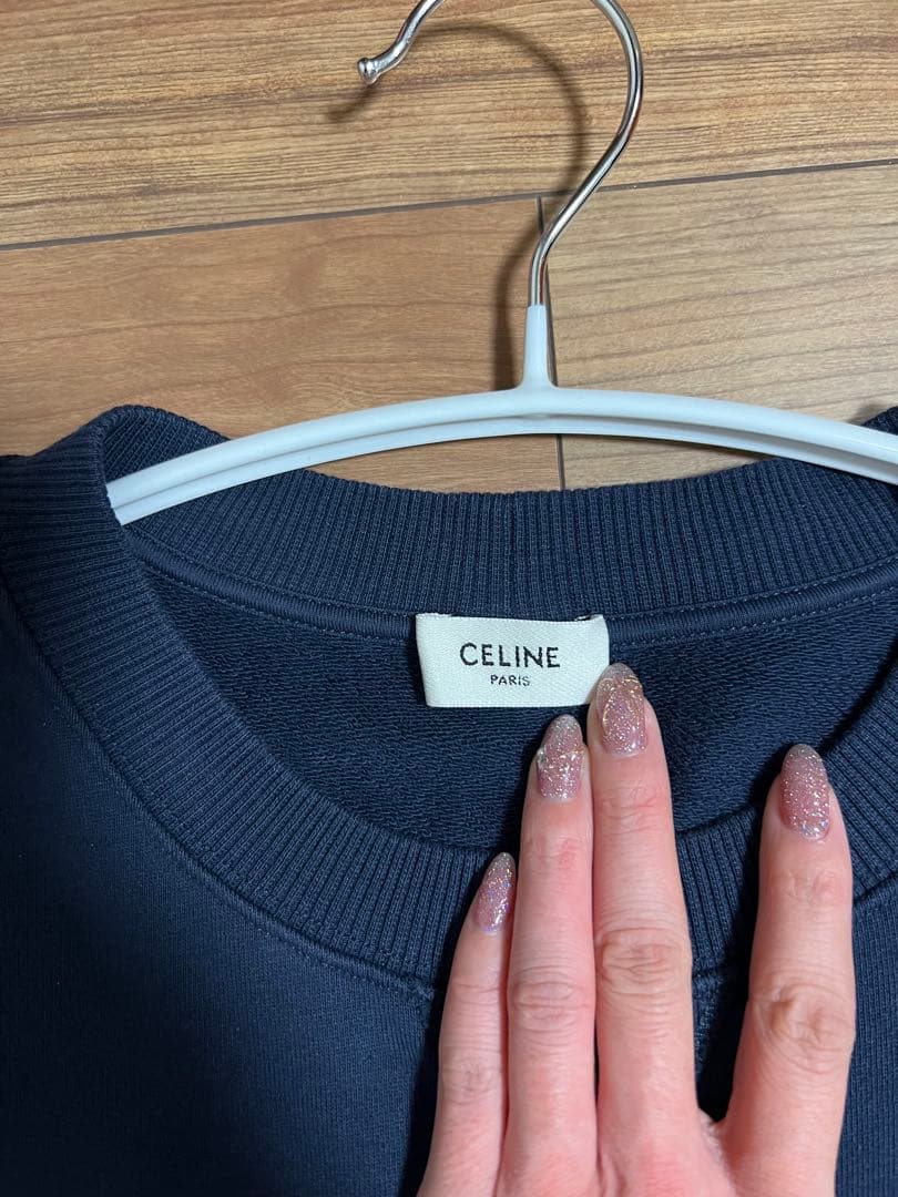 最終値下げ　セリーヌ　CELINE PARIS ネイビー スウェット XS