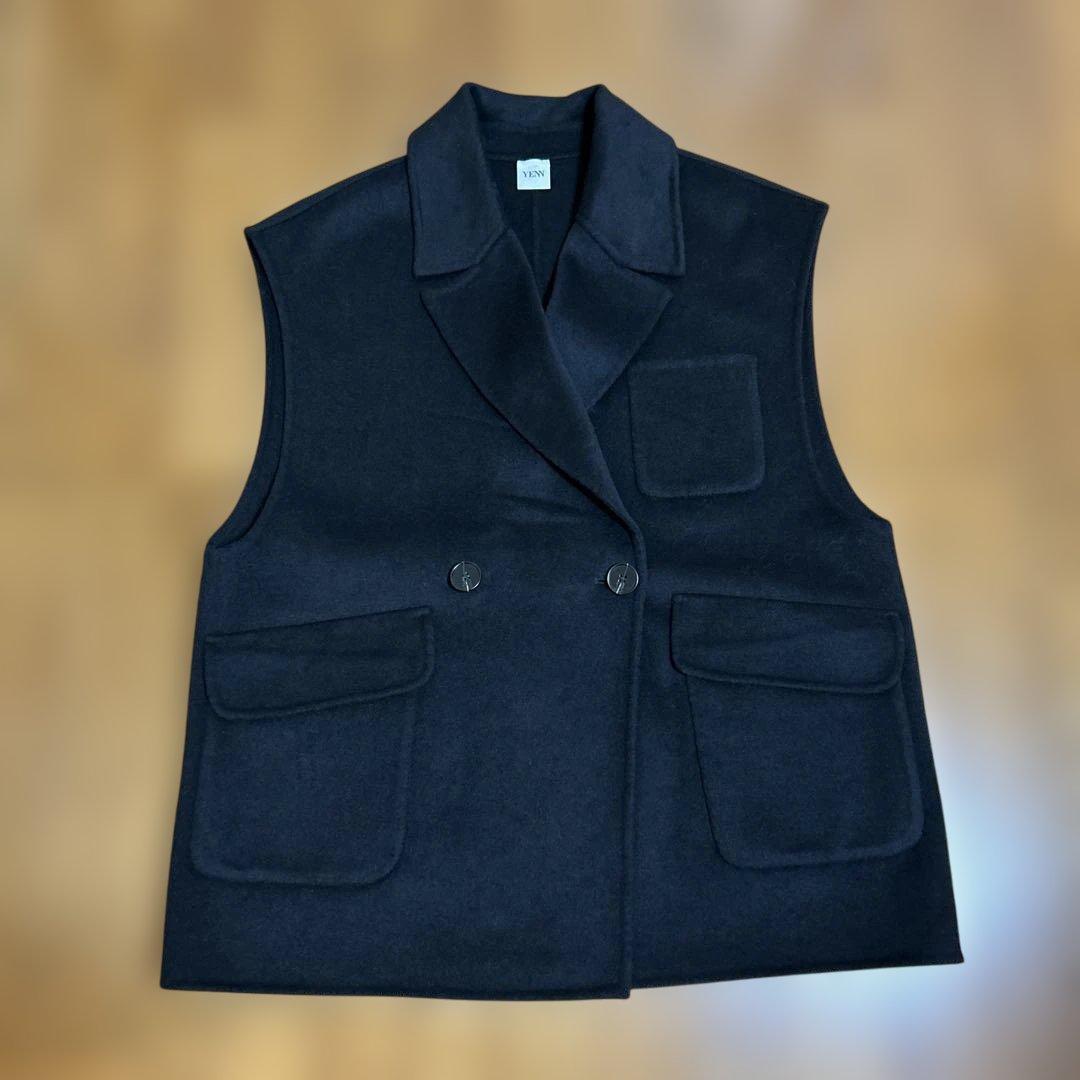 【あわちゃ】DOUBLE FACE VEST JK ブラック