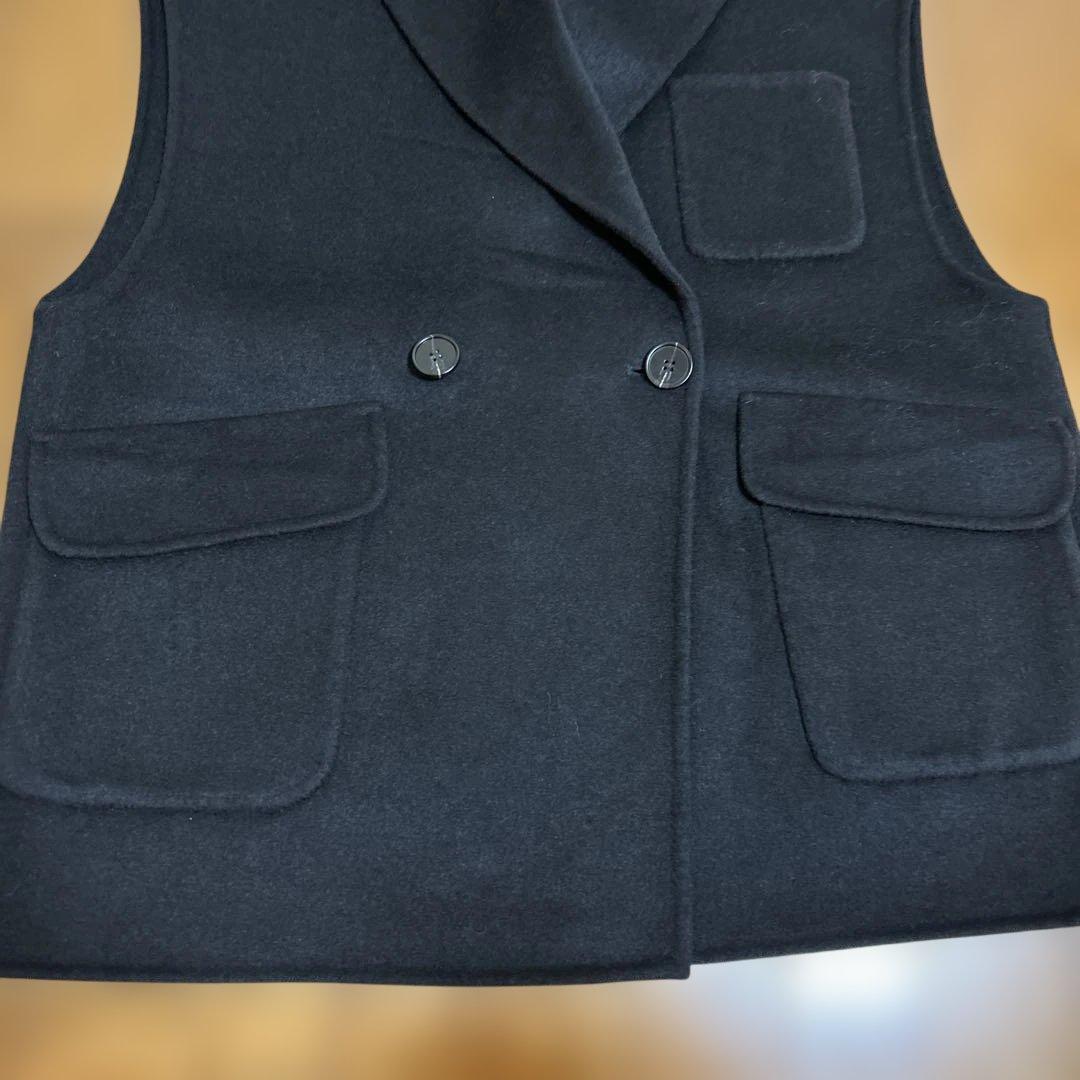 【あわちゃ】DOUBLE FACE VEST JK ブラック