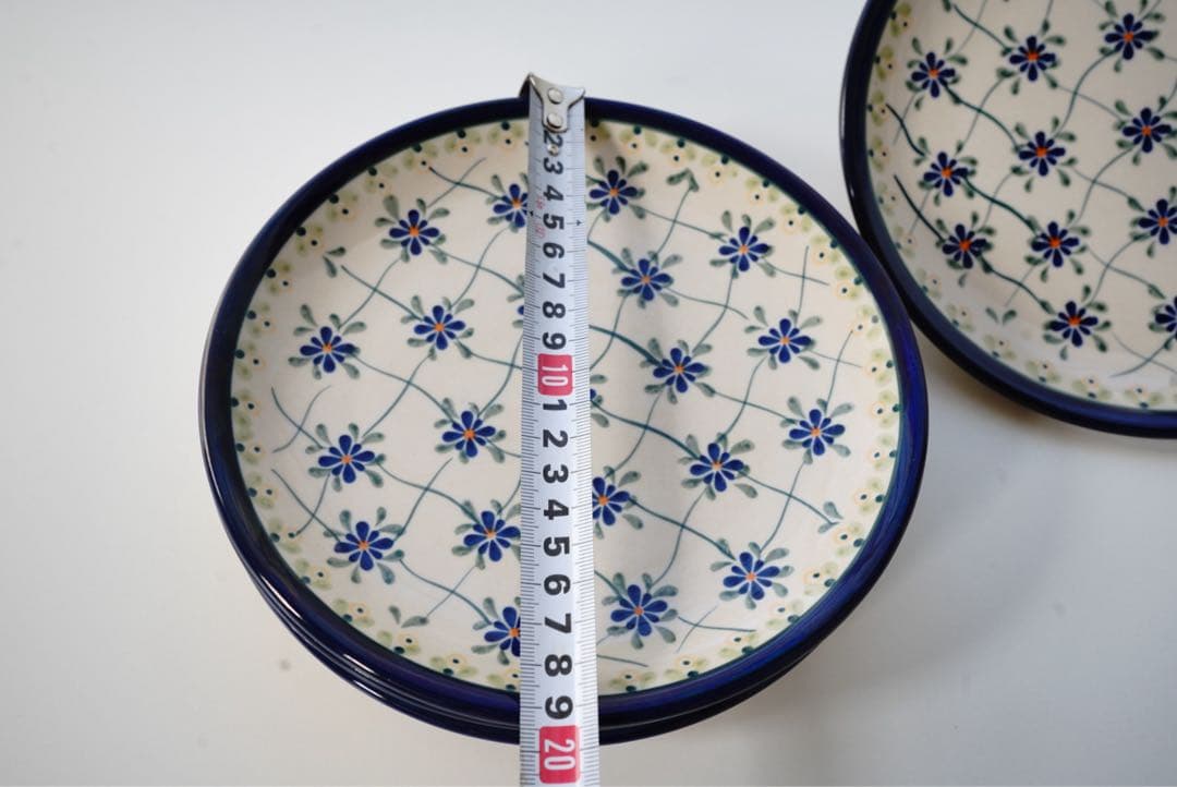 皿20cm同柄４枚セット＊和洋お料理合わせやすいポーリッシュポタリー花柄