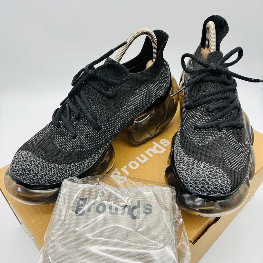 【美品】grounds MOOPIE BLACK GRAY 24cm 箱 袋付