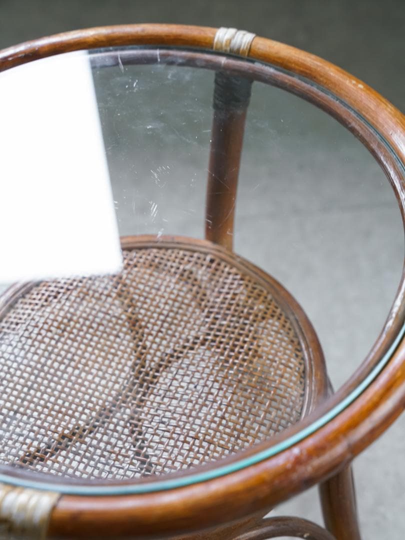 ヴィンテージ ラタン サイドテーブル 籐 ジャパニーズモダン ナチュラル