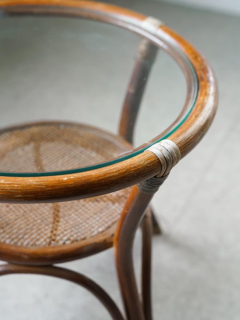 ヴィンテージ ラタン サイドテーブル 籐 ジャパニーズモダン ナチュラル