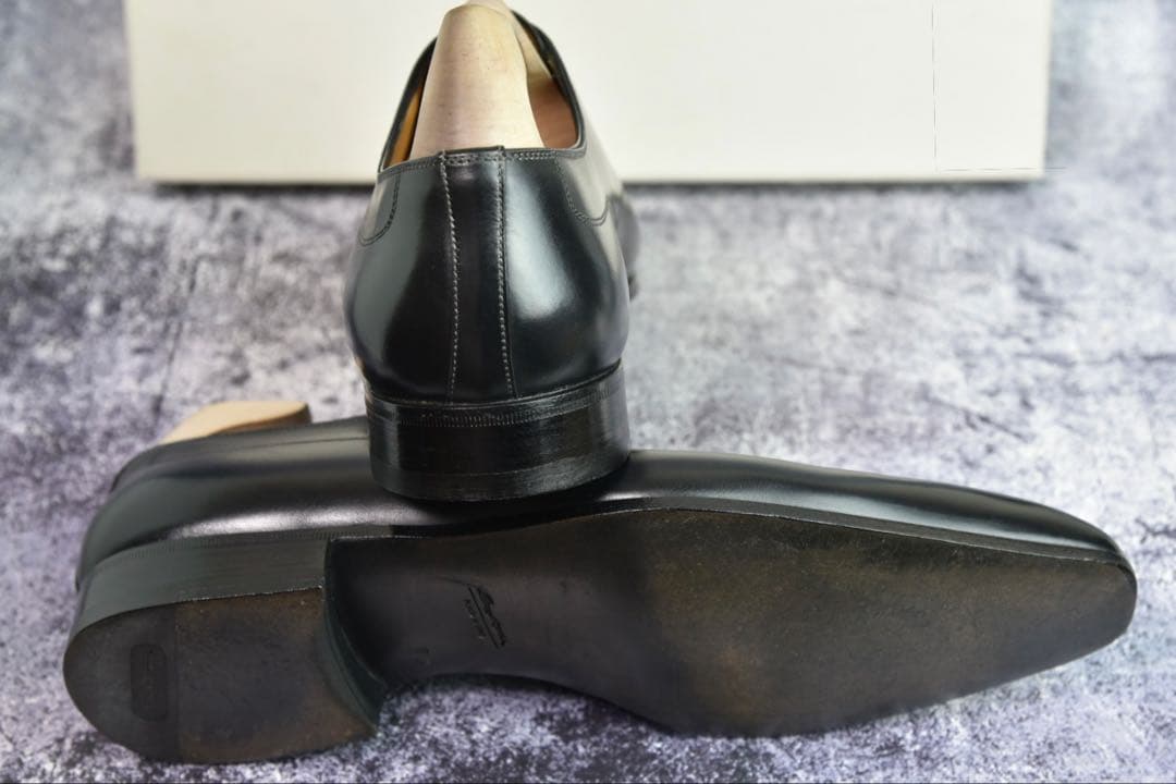 サントーニ　ブラインドブローグ　レザーシューズ　サイズ7.5　ブラック