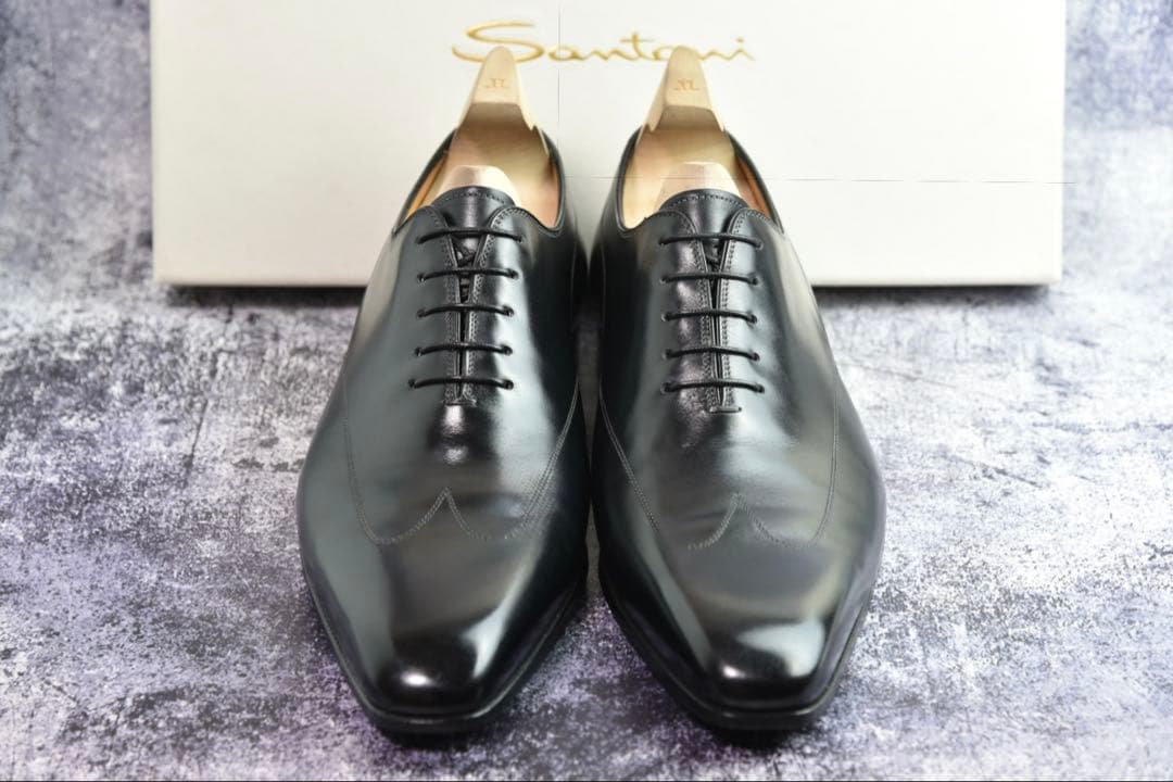サントーニ　ブラインドブローグ　レザーシューズ　サイズ7.5　ブラック