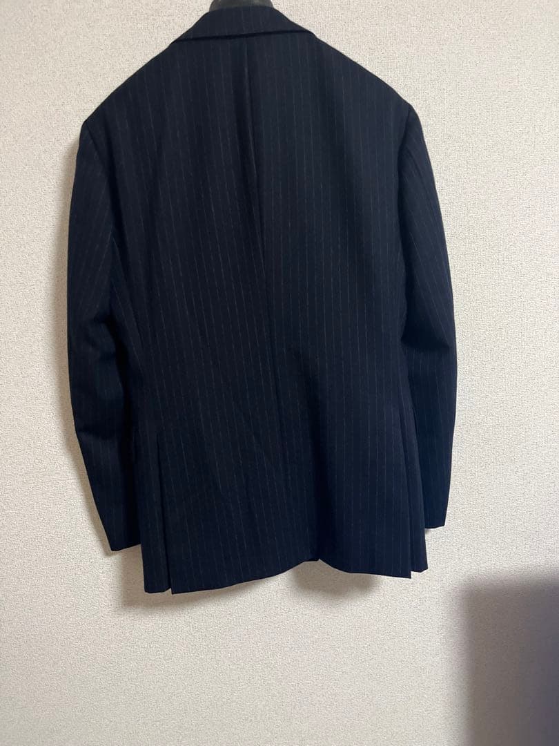 りす　リングジャケット　ストライプサキソニースーツ　ネイビー　サイズ42