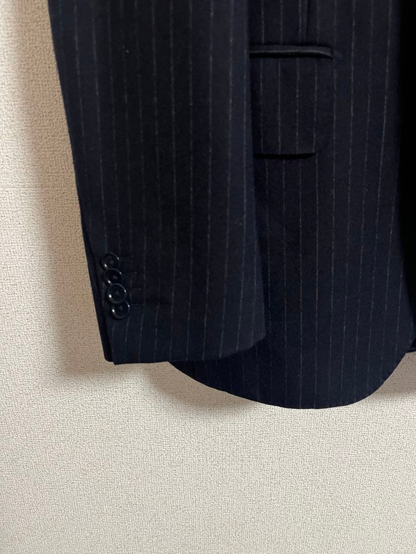 りす　リングジャケット　ストライプサキソニースーツ　ネイビー　サイズ42