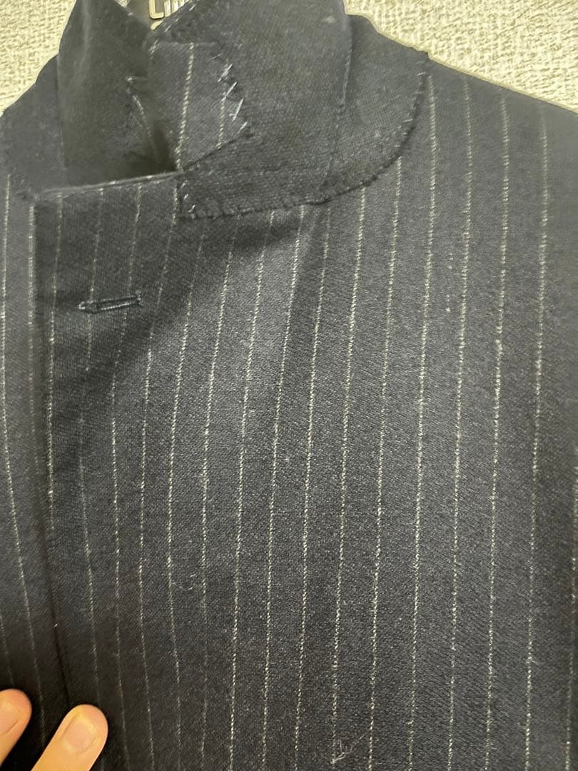 りす　リングジャケット　ストライプサキソニースーツ　ネイビー　サイズ42