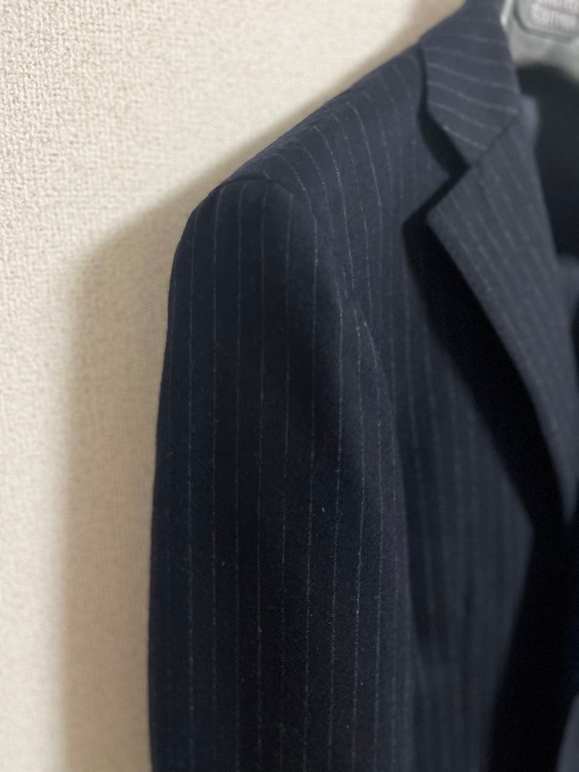 りす　リングジャケット　ストライプサキソニースーツ　ネイビー　サイズ42