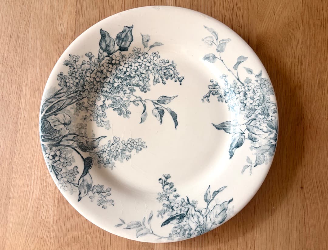 美品　GIEN プレート　LILAS フランスアンティーク　リラの花　平皿　A