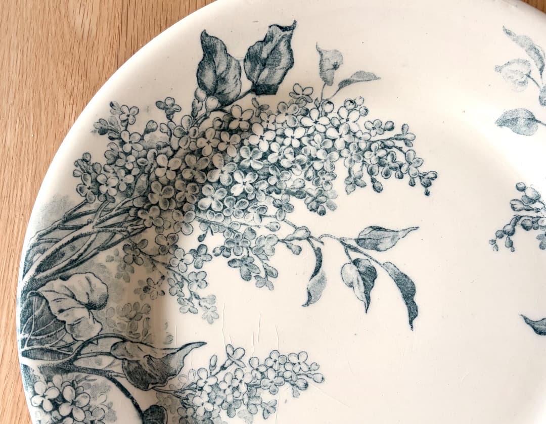 美品　GIEN プレート　LILAS フランスアンティーク　リラの花　平皿　A