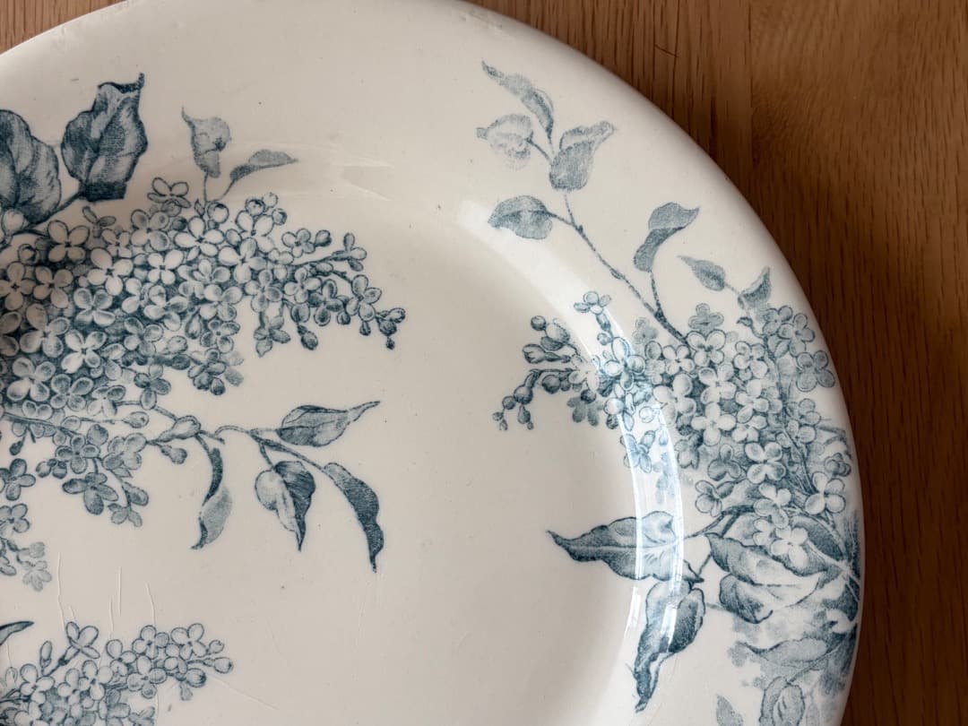 美品　GIEN プレート　LILAS フランスアンティーク　リラの花　平皿　A