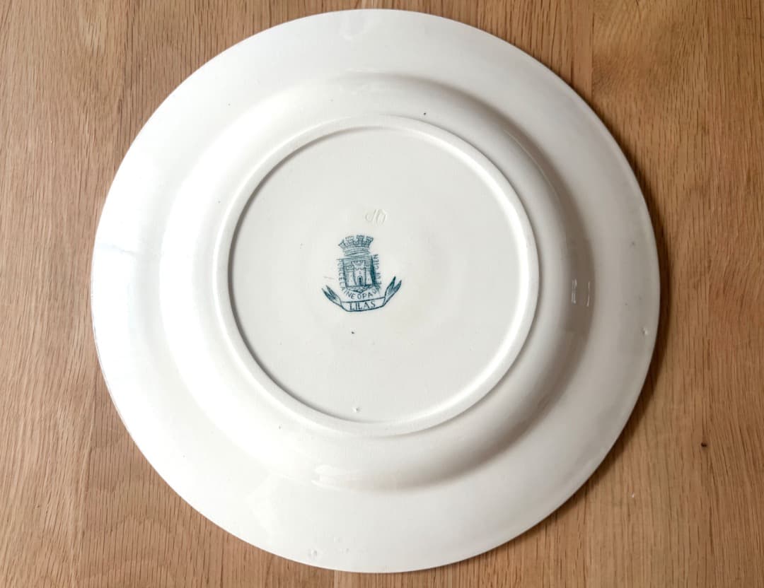 美品　GIEN プレート　LILAS フランスアンティーク　リラの花　平皿　A