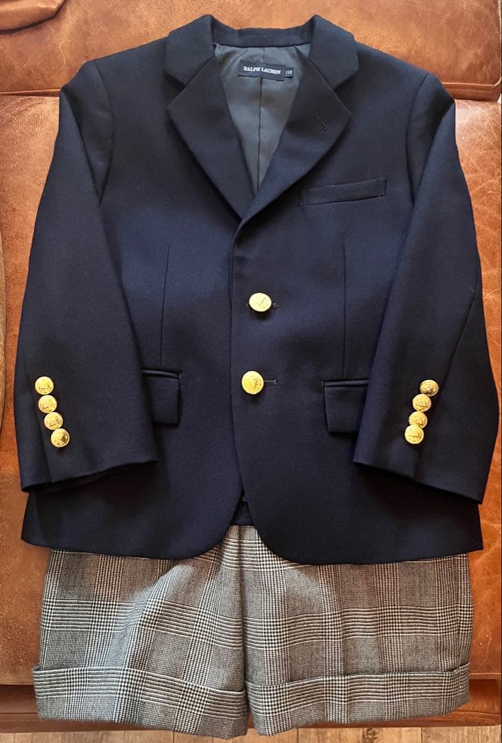 ラルフローレン 110上下セット金ボタン紺ブレ 七五三