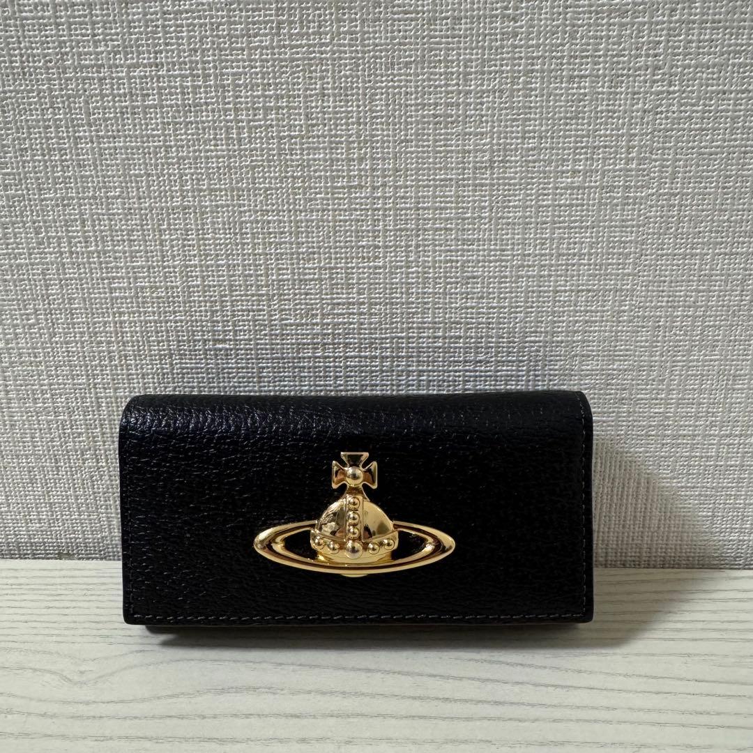 【新品同様】ヴィヴィアンウエストウッド レザー 4連 キーケース オーブ 黒