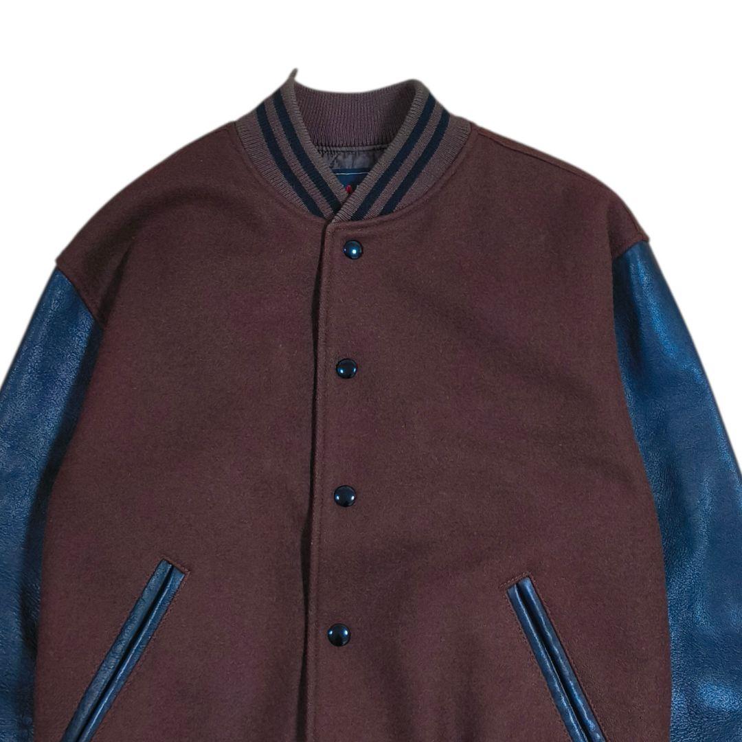 希少✨️VAN JACKET ヴァンヂャケット スタジャン 茶×黒 袖レザー M