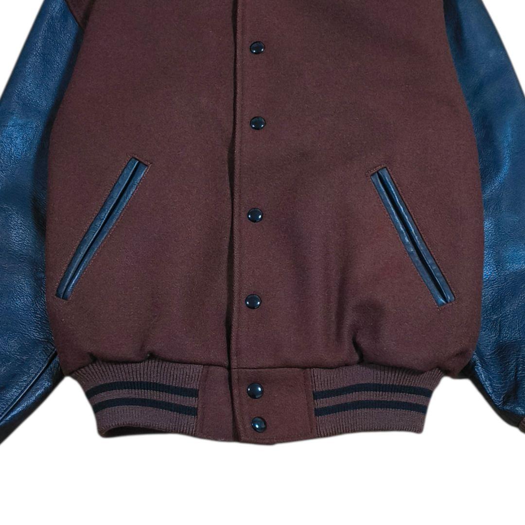 希少✨️VAN JACKET ヴァンヂャケット スタジャン 茶×黒 袖レザー M