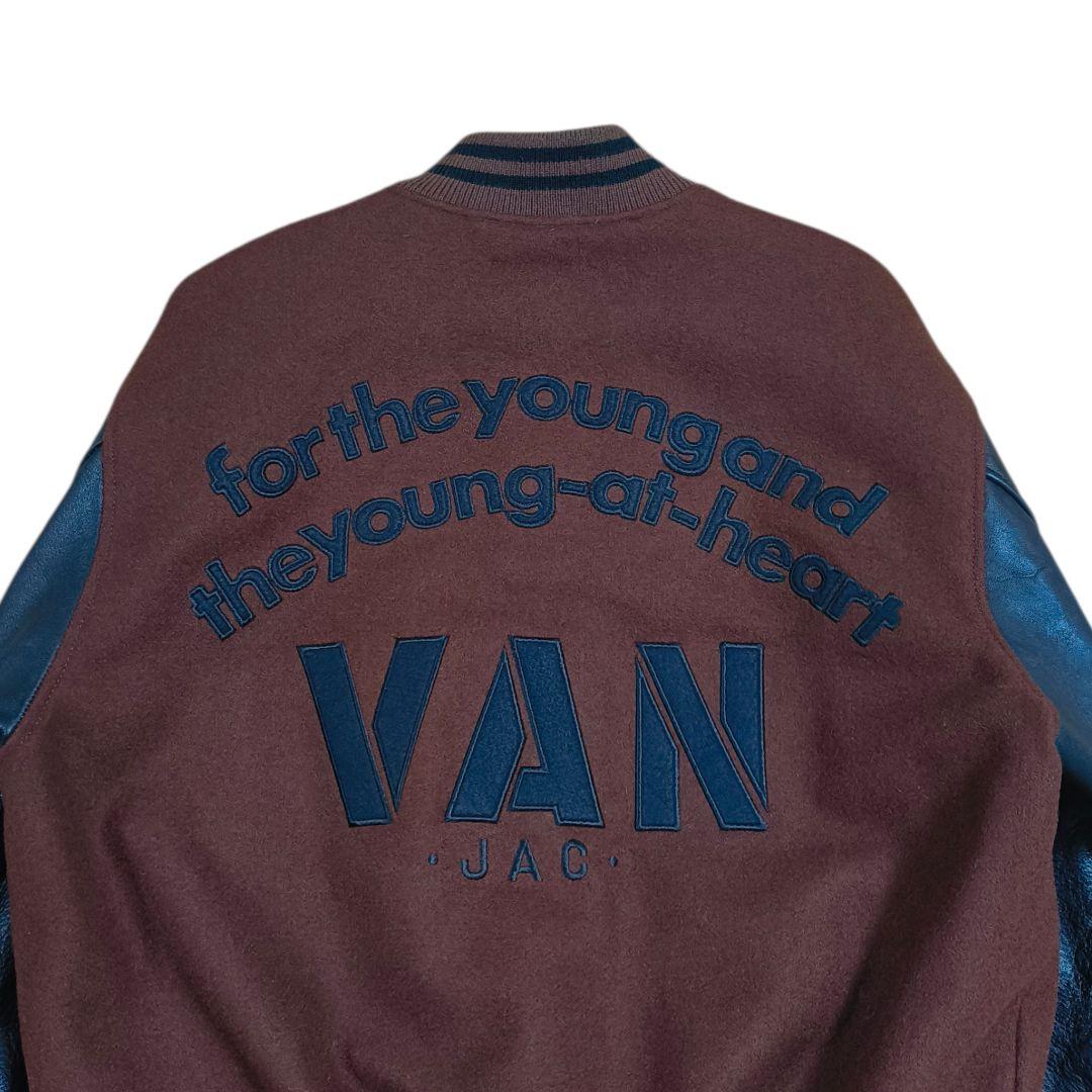 希少✨️VAN JACKET ヴァンヂャケット スタジャン 茶×黒 袖レザー M