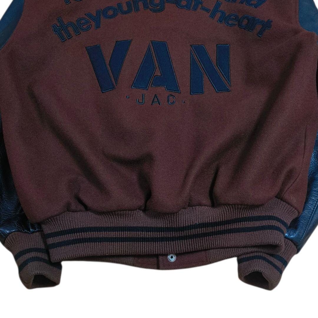 希少✨️VAN JACKET ヴァンヂャケット スタジャン 茶×黒 袖レザー M