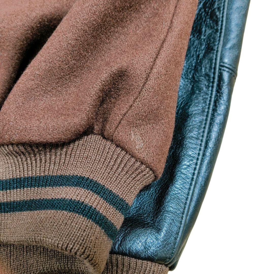 希少✨️VAN JACKET ヴァンヂャケット スタジャン 茶×黒 袖レザー M