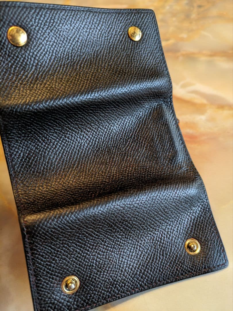 HERMES セリエキーケース　ゴールド金具　黒×赤　□L刻印　直営店購入