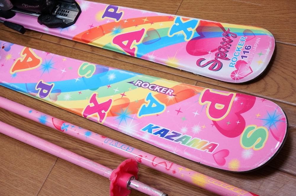 メンテ済 116cm 靴20cm KAZAMA スキーセット 訳あり (120)