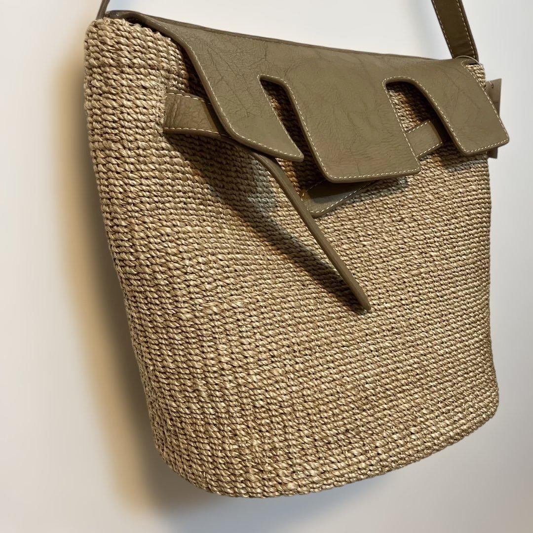 SEA グレージュ かごバッグ ショルダーバッグ　SEA rie