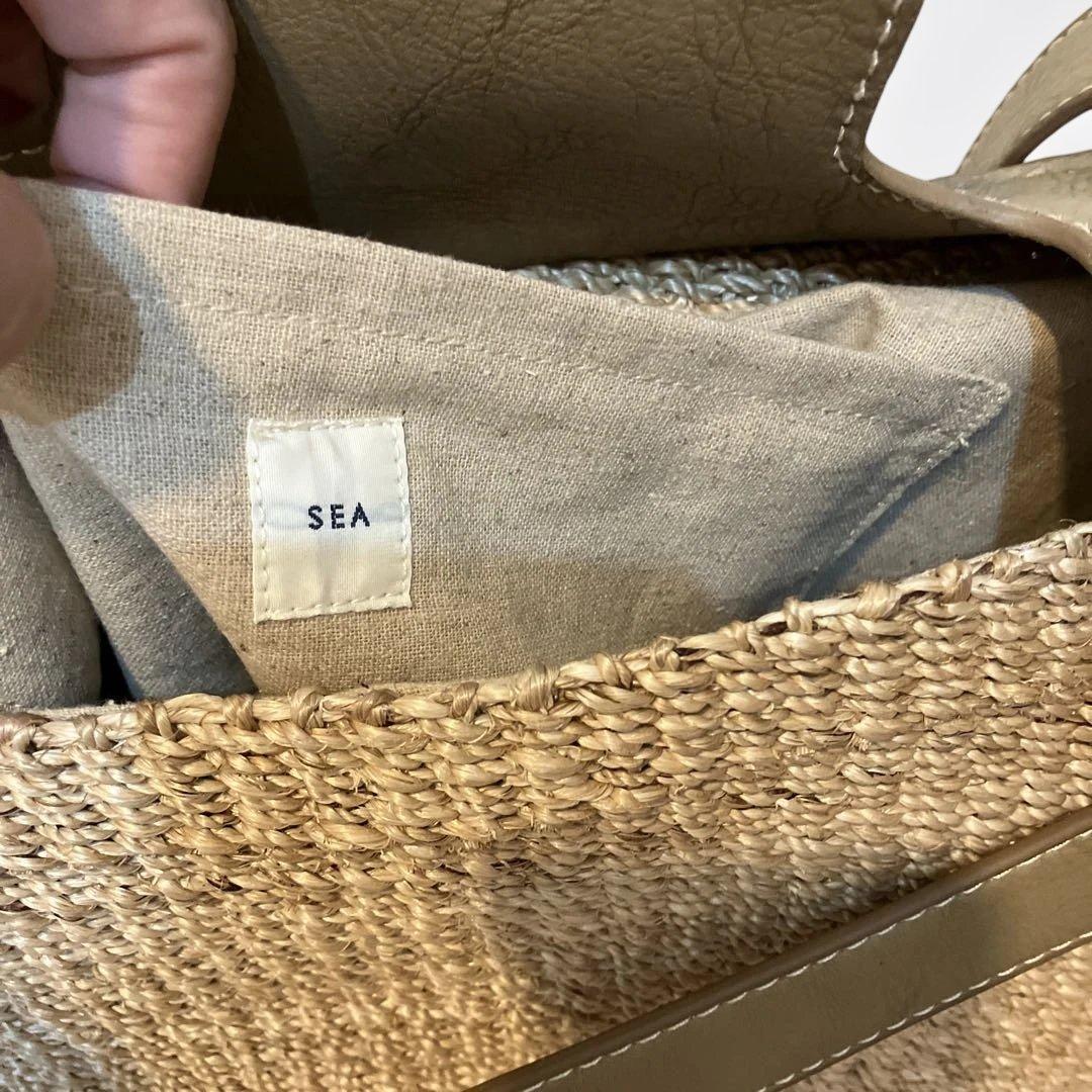 SEA グレージュ かごバッグ ショルダーバッグ　SEA rie