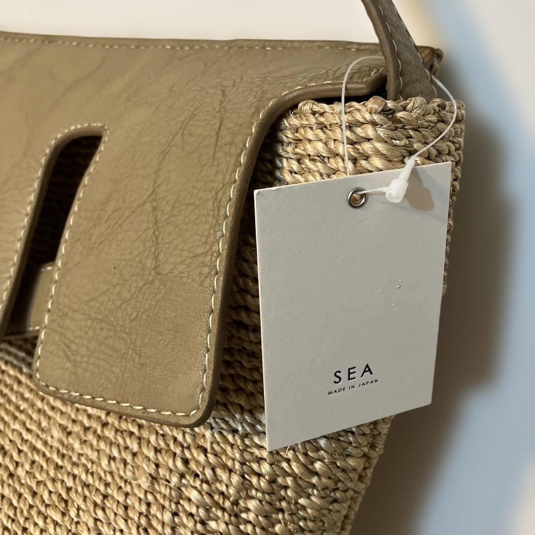 SEA グレージュ かごバッグ ショルダーバッグ　SEA rie