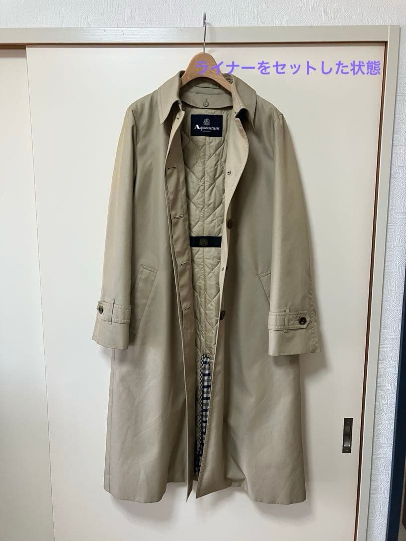 アクアスキュータム　ステンカラーコート　ライナー付き