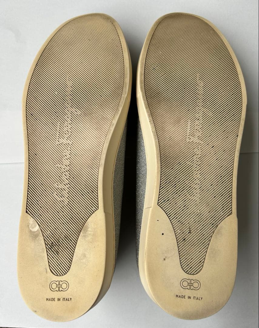 Ferragamo スニーカー ラメ シルバー 24cm 23.5cm ７D