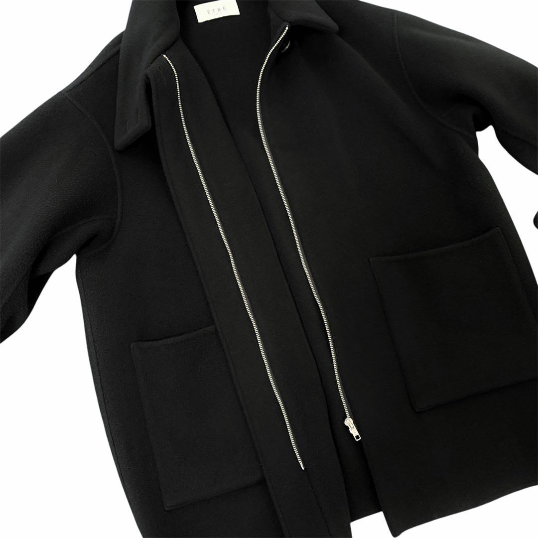 【美品】ETRE TOKYO フーディストールリバーショートコート ブラック S