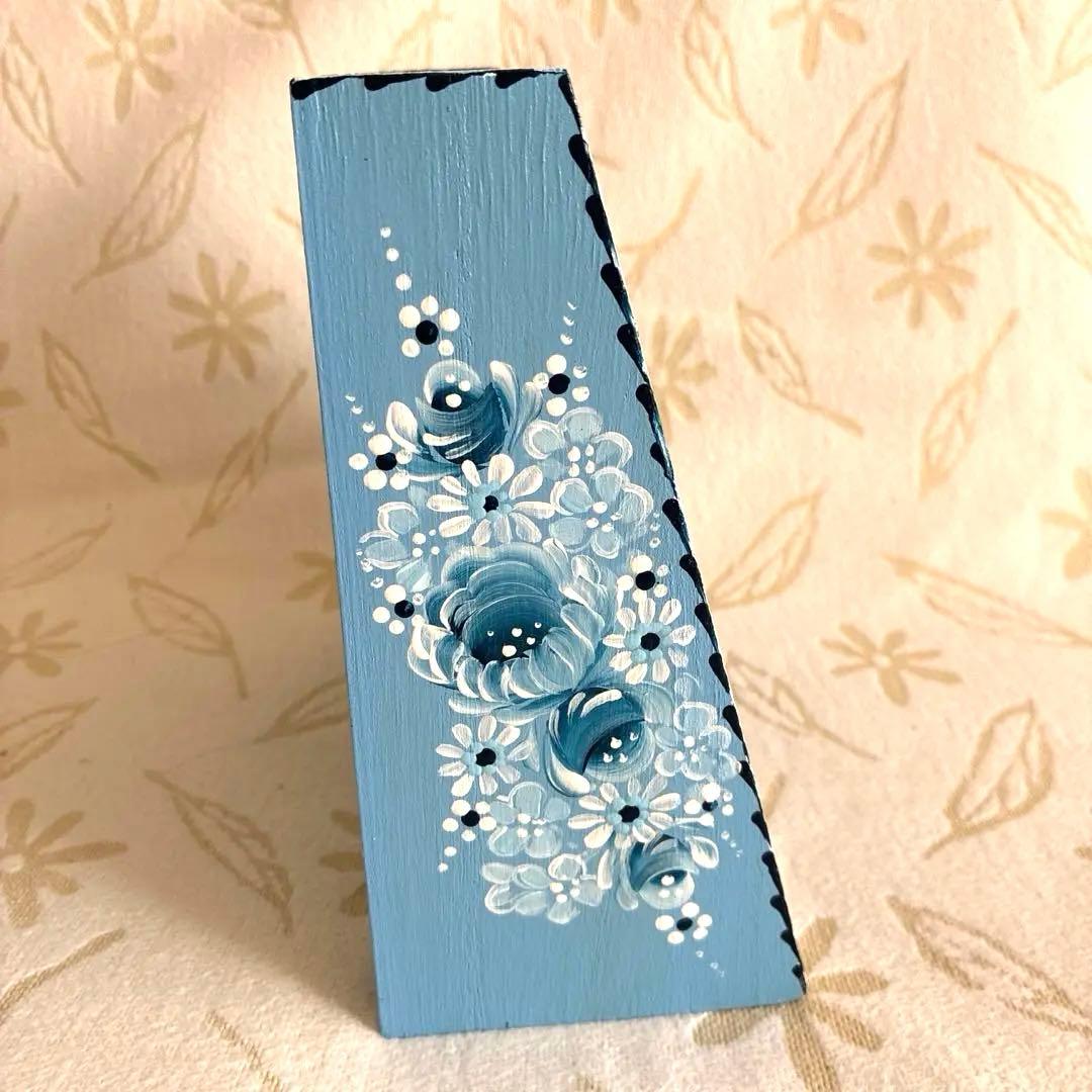 トールペイント 木製3段傾斜シェルフ、キャニスターラック、ディスプレイスタンド