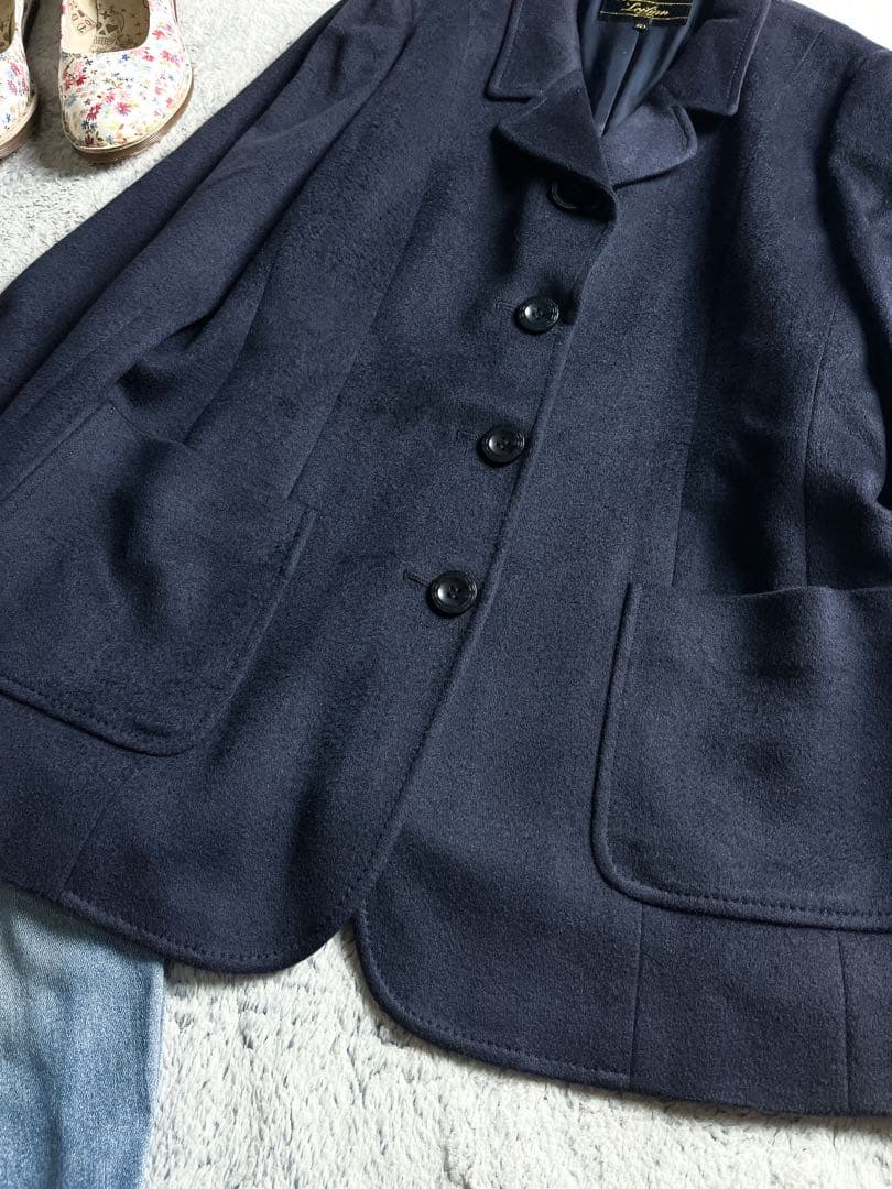 【Leilian】レリアン カシミヤ100% 4B ロングジャケットコート 15