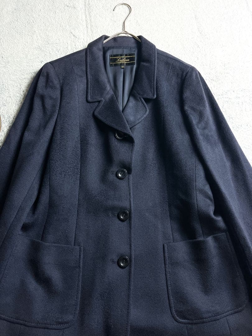 【Leilian】レリアン カシミヤ100% 4B ロングジャケットコート 15