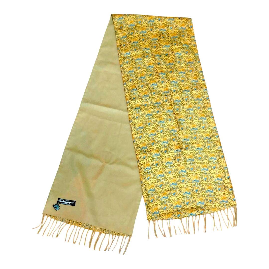 Salvatore Ferragamo シルク100％×カシミア100％マフラー