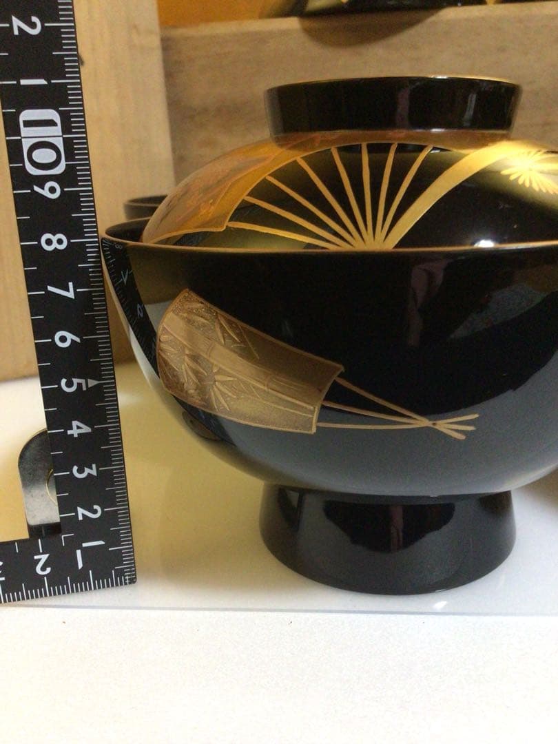 輪島塗 豪華蒔絵 祝椀 ４客セット 共箱付き