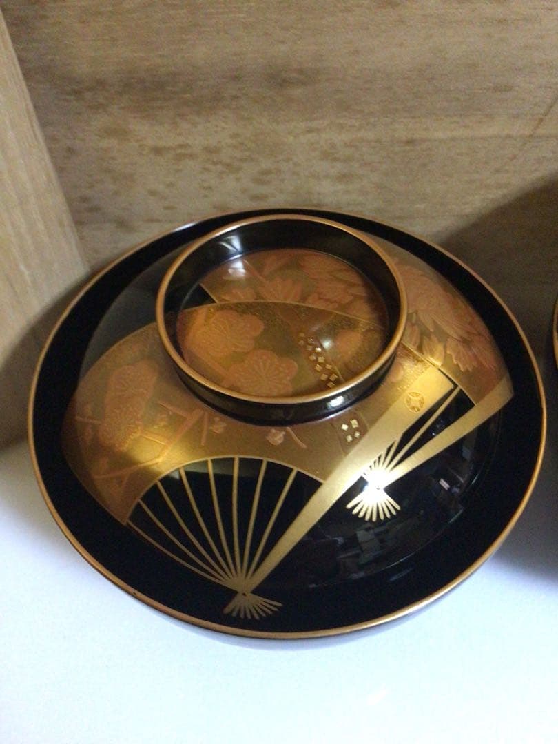 輪島塗 豪華蒔絵 祝椀 ４客セット 共箱付き