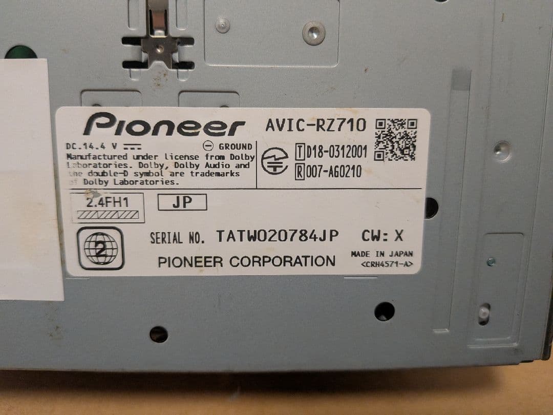 黒*ダ様 地図データ2019 カロッツェリア AVIC-RZ710 7インチ