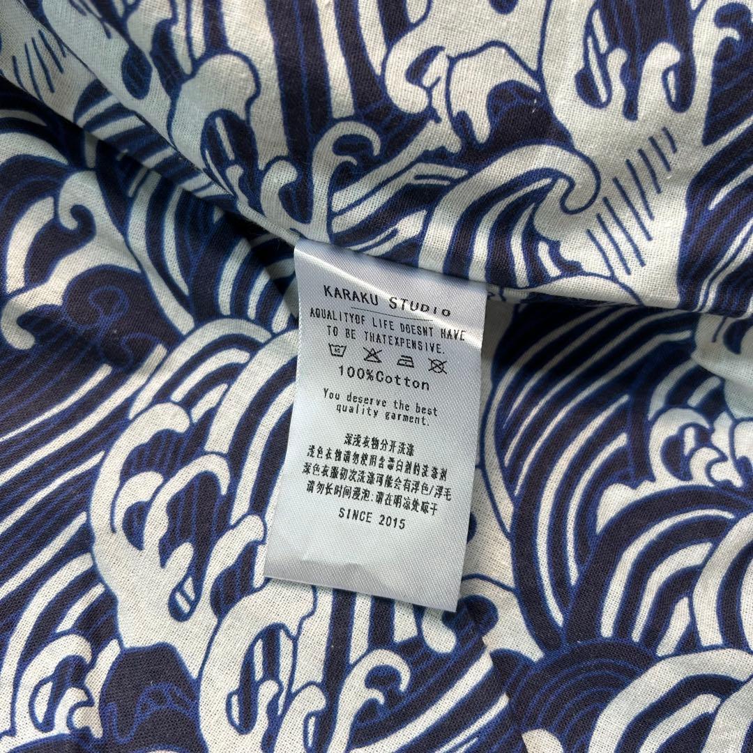 【新品タグ付き】KARAKU コーデュロイカバーオール 2XL ネイビー 波柄