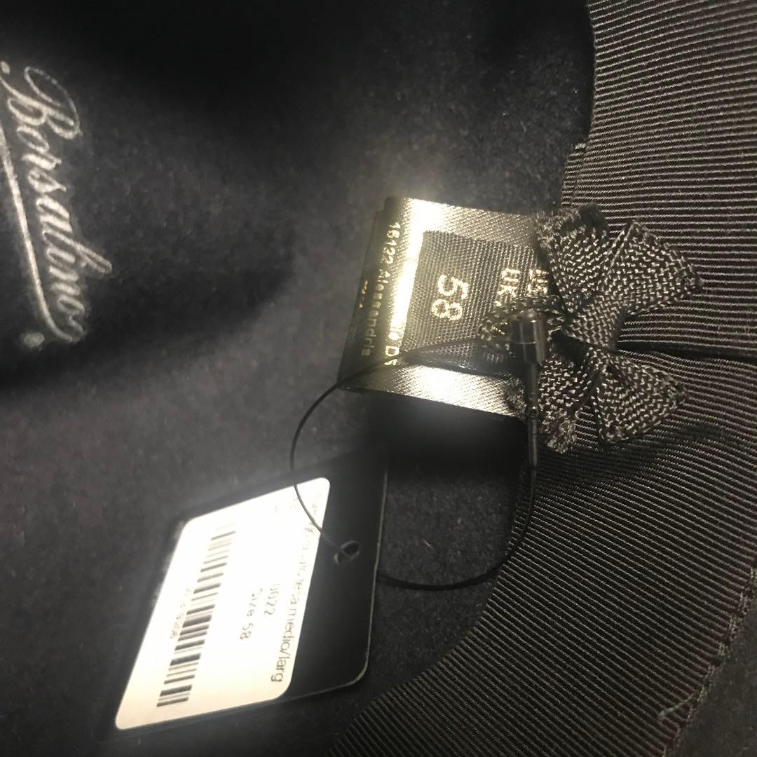 【未使用】ボルサリーノ　ハット　ネイビー　58