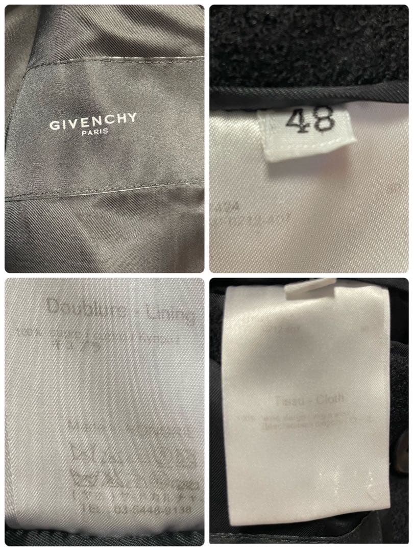 ✨️最上級/極美品✨️GIVENCHY ジバンシィ ピーコート 48 ブラック