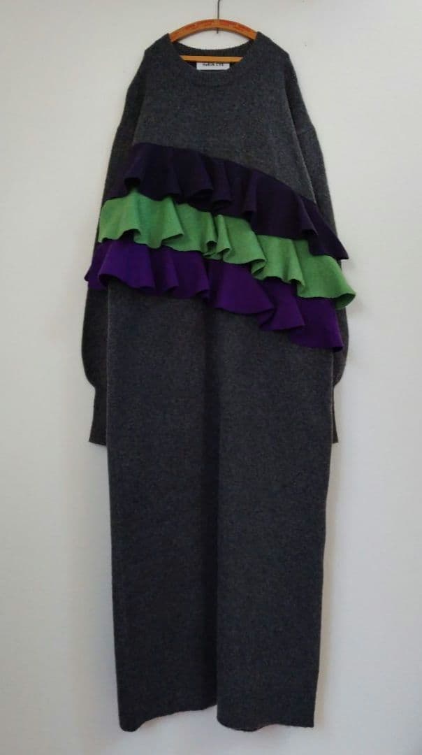 ヘリンドットサイ フリル ドック ニット ドレス/ワンピース※新品※