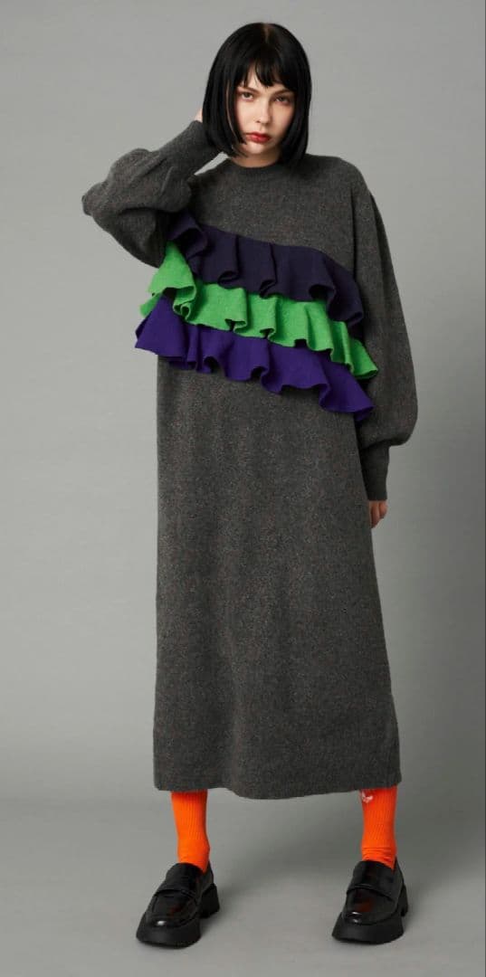 ヘリンドットサイ フリル ドック ニット ドレス/ワンピース※新品※