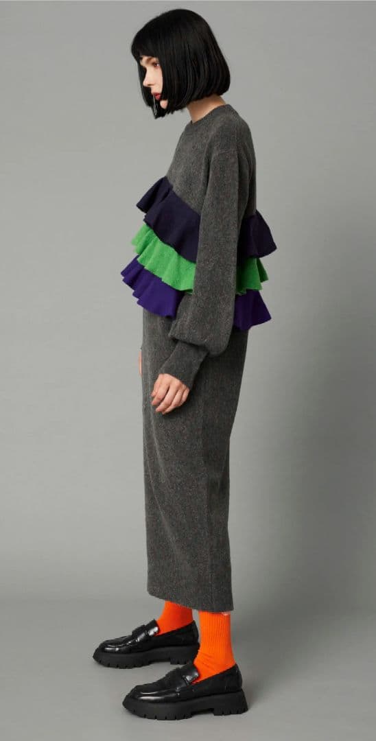 ヘリンドットサイ フリル ドック ニット ドレス/ワンピース※新品※