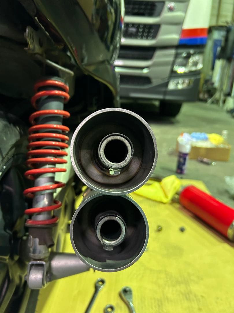 ステンレス デュアルエキゾーストマフラー ウィルズウィン　se12j シグナス